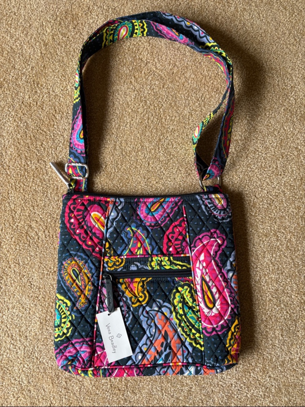 Vera Bradley Quilted Paisley Crossbody HIPSTER Multi-Color Twilight NWT